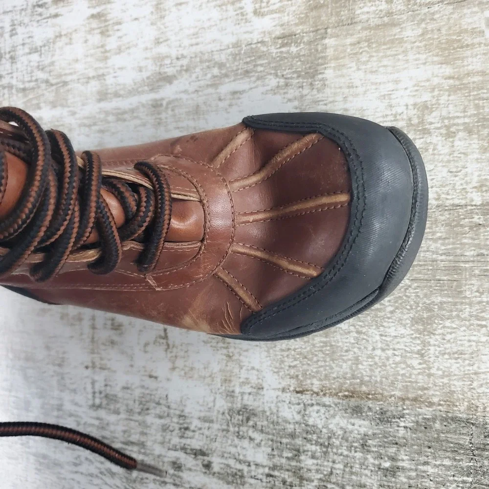 UGG Australia Kids Butte Boots Sz 5 Youth Brown Leather Shearling Waterproof